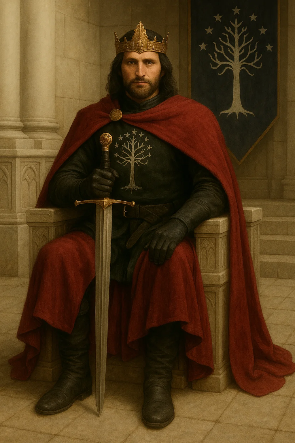 Roi Elessar sur le trône